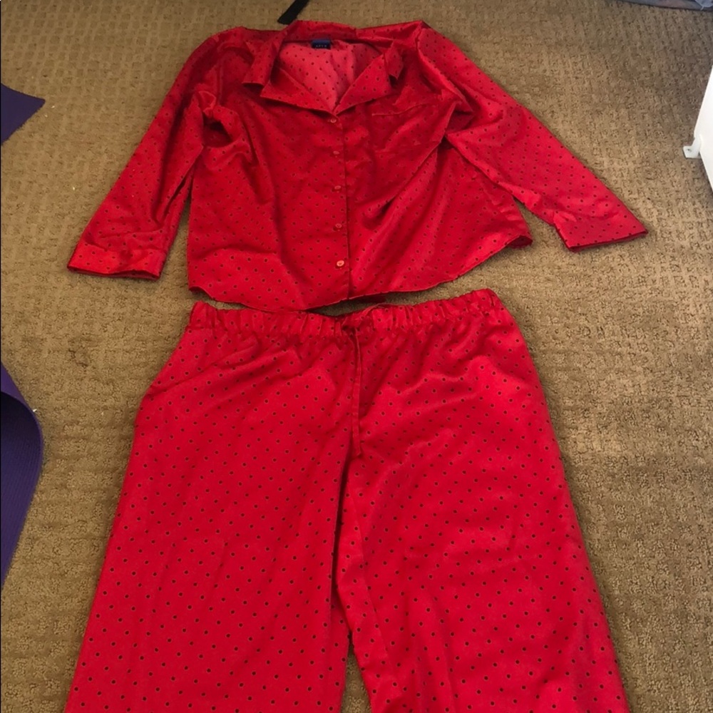 Red polka dot pajama set